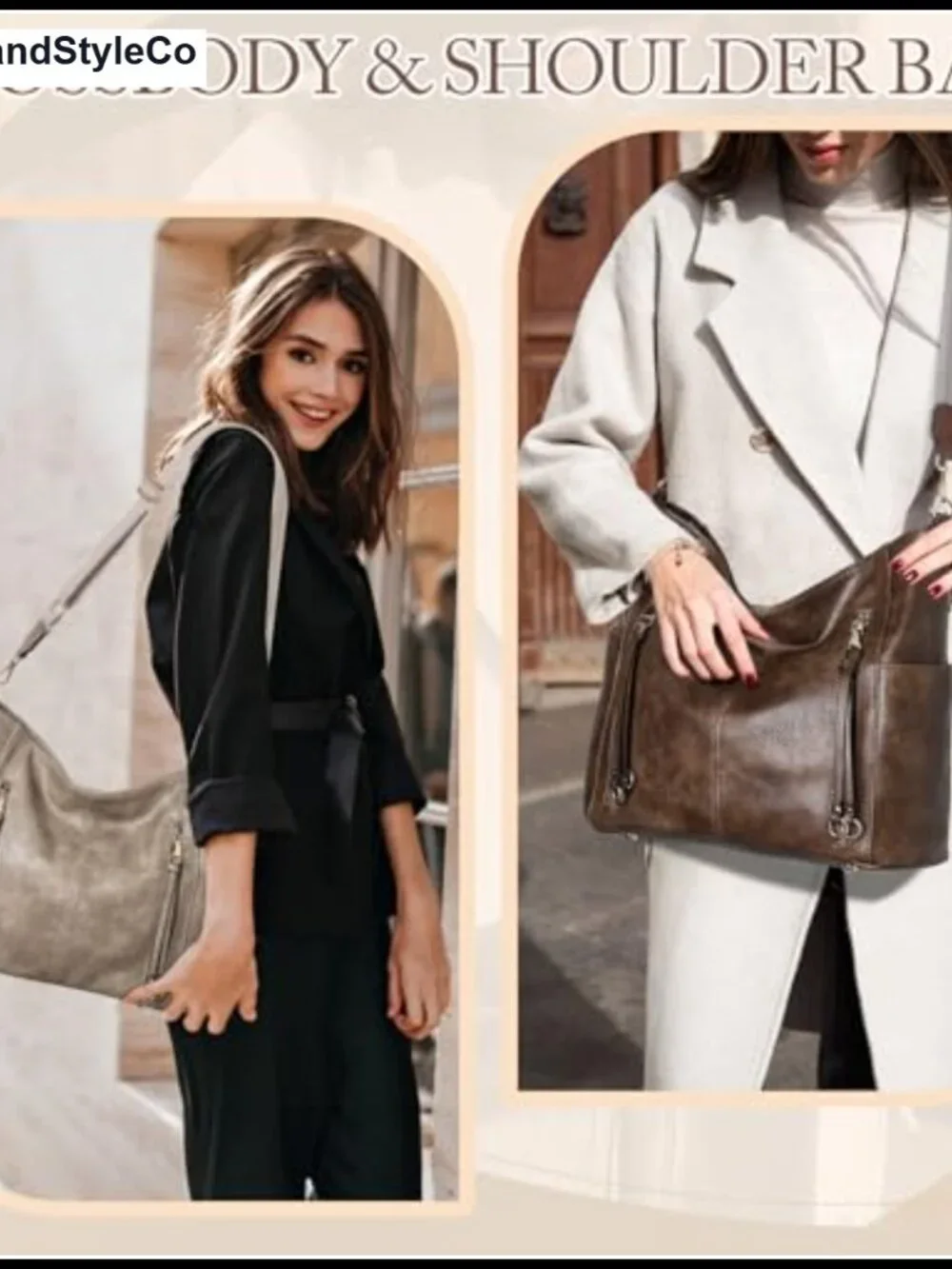PU Leather Hobo Crossbody Shoulder Bag for Women Travel Work